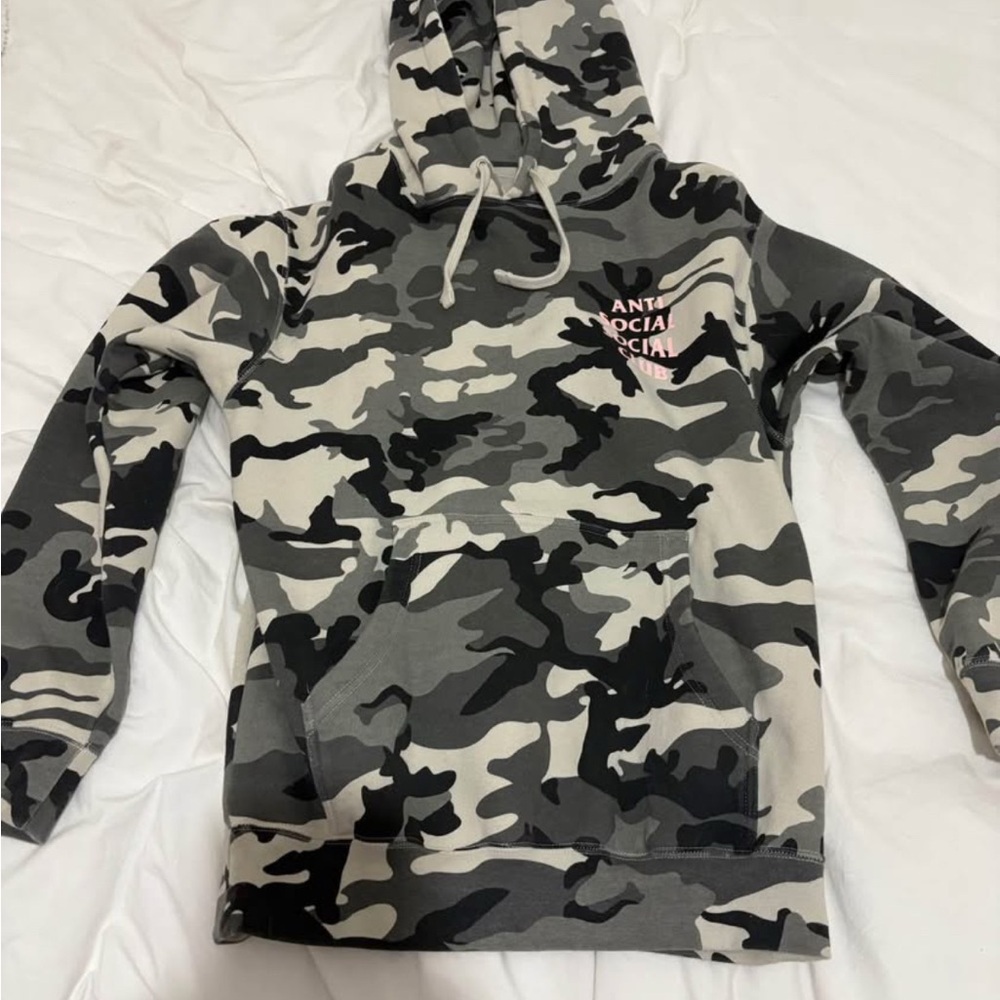 Anti Social Social Club Black and Gray Camo Sweater